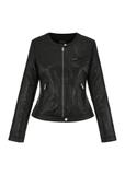 Women's black leather jacket KURDS-0154-1386(W24)