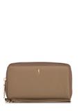 Beige leather women's belt wallet PORES-0897-81(Z23)