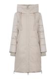 Beige women's winter jacket with hood KURDT-0478-81(Z23)