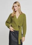 Women's khaki knotted sweater SWEDT-0147-55(Z21)