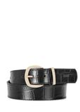 Black croco leather women's belt PASDS-0322-9G(W26)