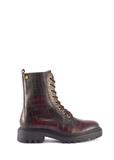 Burgundy croco women's ankle boots BUTYD-1192-90(Z25)