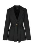 Women's black blazer with belt ZAKDT-0030-99(W24)