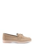 Women's leather moccasins in cool beige color BUTYD-1256-1K(W26)