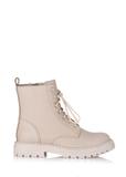 Beige leather women's ankle boots BUTYD-1015A-80(Z25)