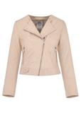 Women's Beige Leather Ramones KURDS-0273-1365(KS)