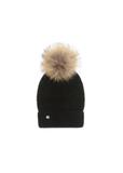 Black women's winter hat with pompom CZADT-0040B-99(Z24)