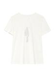 Cream women's T-shirt with logo TSHDT-0148-0B(Z26)