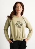 Women's pistachio sweatshirt with monogram BLZDT-0070-55(W23)