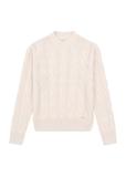 Light beige women's sweater with decorative weave SWEDT-0210-80(Z25)