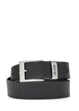Men's black leather belt PASMS-0274-99(Z25)