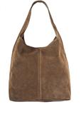 Women's suede shopper bag khaki TORES-1177-57(Z25)