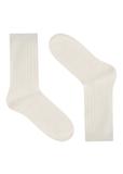 White ribbed long women's socks SKADT-0072-0B(W26)
