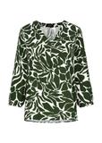 Green and white women's blouse BLUDT-0172-55(W24)