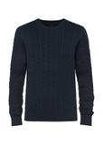 Navy blue men's cotton sweater SWEMT-0148-68(Z24)