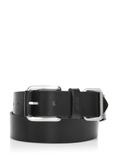 Black leather men's belt PASMS-0241-99(Z24)