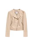 Women's Beige Leather Ramones KURDS-0273-1B(KS)
