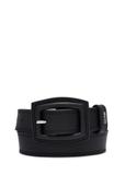 Black leather women's belt PASDS-0272-99(W26)