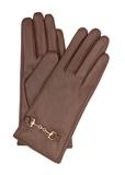 Camel leather women's gloves with buckle REKDS-0087-1D(Z26)