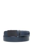Men's navy blue leather belt PASMS-0269-7E(W26)