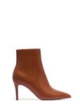 Cognac leather high-heel ankle boots BUTYD-1122-1F(Z26)