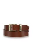 Brown leather men's belt PASMS-0127B-88(W23)