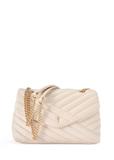Cream-colored leather women's handbag TORES-1285-0B(W26)