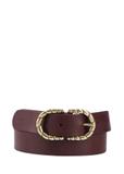Brown leather belt with decorative buckle PASDS-0354-1H(Z26)