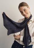 Navy blue women's scarf with crease SZADT-0157-17(W23)