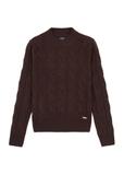 Chocolate women's sweater with decorative weave SWEDT-0210-90(Z25)