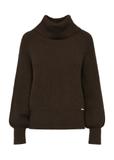 Brown women's turtleneck sweater SWEDT-0208-90(Z24)