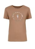 Camellia women's T-shirt with applique TSHDT-0071-81(Z22)