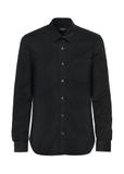 Black cotton men's shirt KOSMT-0328-99(Z24)