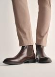 Brown leather ankle boots for men BUTYM-0463-89(Z25)