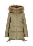 Women's olive jacket with fur KURDT-0480-57(Z24)