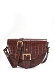 Brown croco leather handbag TORES-0707E-89(Z25)