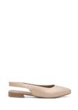 Beige women's ballet flats without a heel BUTYD-1246-1B(W26)