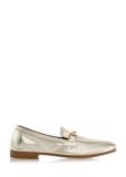 Women's gold leather moccasins with buckle BUTYD-0916-28(W24)