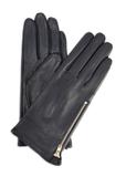 Women's leather gloves with zipper REKDS-0003A-69(Z25)