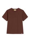 Brown cotton women's T-shirt TSHDT-0165-1H(Z26)