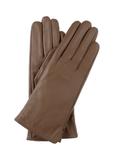 Women's brown leather gloves REKDS-0001-79(Z22)