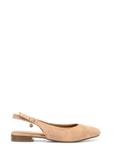 Beige suede ballerinas without heel BUTYD-1051A-81(W25)