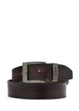 Men's dark brown leather belt PASMS-0274-88(Z25)