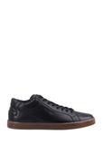 Black leather men's sneakers BUTYM-0405C-99(Z26)