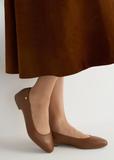 Women's leather ballet flats in cognac color BUTYD-1049B-1F(W26)