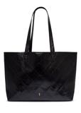 Black women's shopper bag with stitching TOREC-1247-9P(Z26)