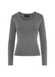 Gray shiny women's sweater SWEDT-0217-96(Z24)