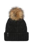 Black women's cap with pompom CZADT-0044-99(Z23)