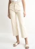 Cream women's high-waisted pants SPODT-0066-12(W22)