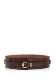 Brown leather women's belt 2in1 PASDS-0314-89(Z24)